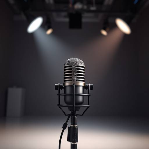 Illustrasjon av en mikrofon som representerer voiceover-tjenester for reklame.